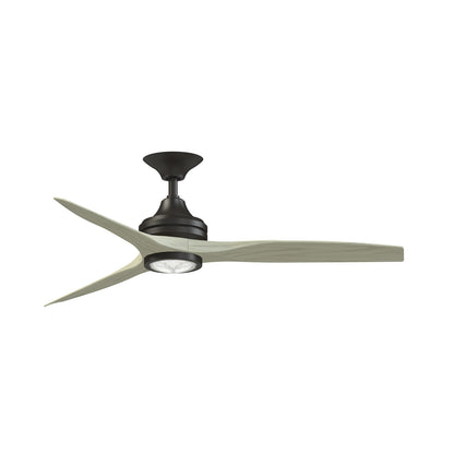 Fanimation Spitfire DC Custom 54in 1-Light Ceiling Fan | Dark Bronze and Light Oak Buttonwood | Covered Patio & Sunroom | Model FPD6721BDZ-54LO-LK