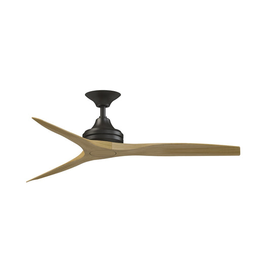 Fanimation Spitfire DC Custom 54in Ceiling Fan | Dark Bronze and Natural Buttonwood | Covered Patio & Sunroom | Model FPD6721BDZ-54N