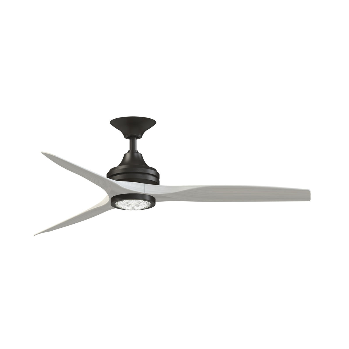 Fanimation Spitfire 54in 1-Light Ceiling Fan | Dark Bronze and White Washed Buttonwood | Covered Patio & Bedroom | Model FPD6721BDZ-54WW-LK
