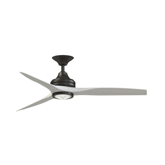 Fanimation Spitfire 54in 1-Light Ceiling Fan | Dark Bronze and White Washed Buttonwood | Covered Patio & Bedroom | Model FPD6721BDZ-54WW-LK
