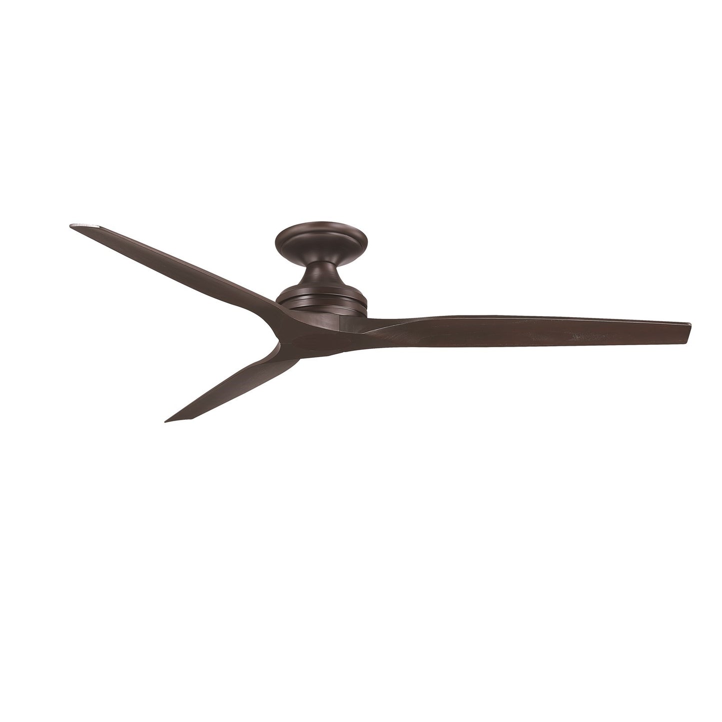 Fanimation Spitfire 64in Flush Smart Ceiling Fan | Dark Bronze and Dark Walnut | Covered Patio & Living Room | Model FPD6721BDZ-64DWA-F