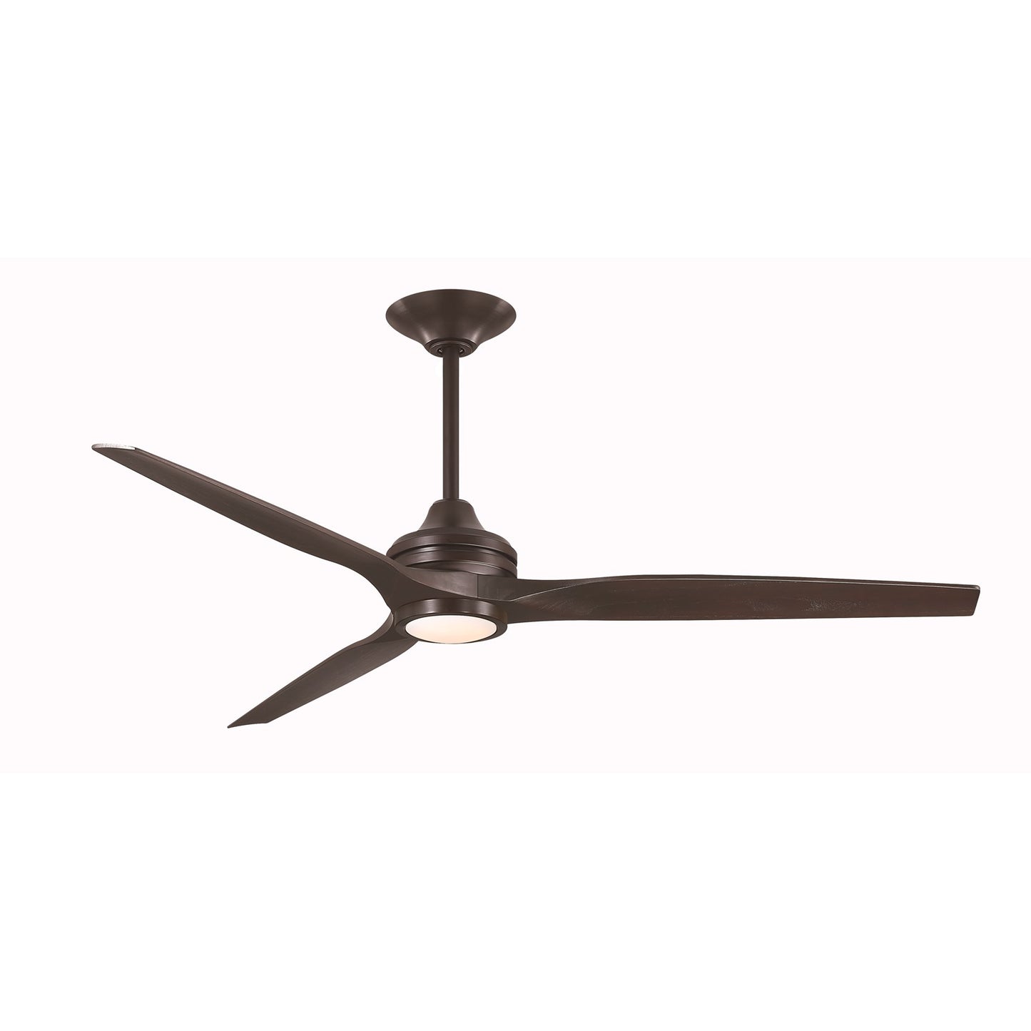Fanimation Spitfire 64in Flush Smart Ceiling Fan | Dark Bronze and Dark Walnut | Covered Patio & Living Room | Model FPD6721BDZ-64DWALKF