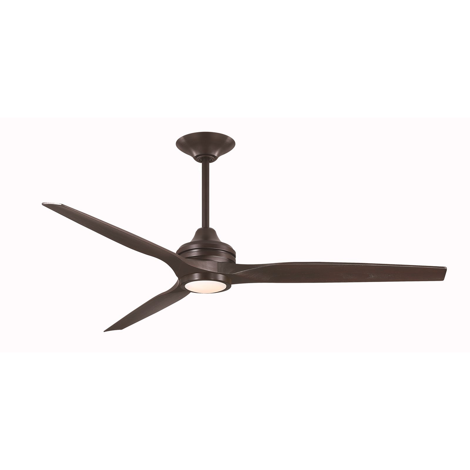 Fanimation Spitfire 64in Flush Smart Ceiling Fan | Dark Bronze and Dark Walnut | Covered Patio & Living Room | Model FPD6721BDZ-64DWALKF