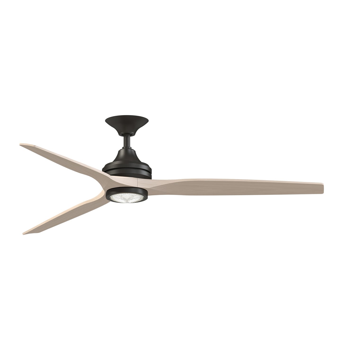 Fanimation Spitfire DC Custom 64in 1-Light Ceiling Fan | Dark Bronze and White Washed Buttonwood | Covered Patio & Living | Model FPD6721BDZ-64WW-LK