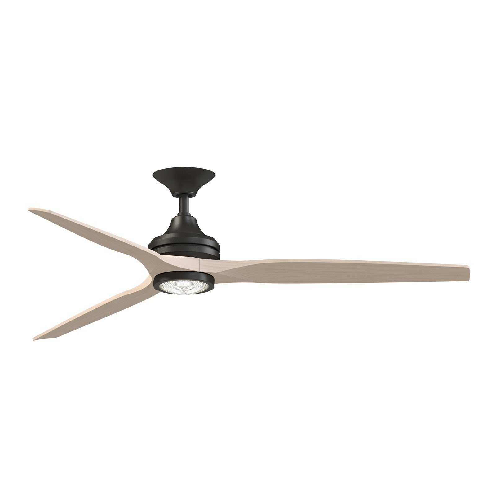 Fanimation Spitfire DC Custom 64in 1-Light Ceiling Fan | Dark Bronze and White Washed Buttonwood | Covered Patio & Living | Model FPD6721BDZ-64WW-LK