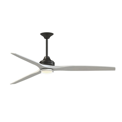Fanimation Spitfire 72in 3-Light LED Ceiling Fan | Dark Bronze and White Washed Buttonwood Blades | Covered Patio | Model FPD6721BDZ-72WW-DWLK