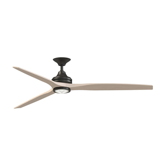 Fanimation Spitfire 72in 3-Light LED Ceiling Fan | Dark Bronze and White Washed Buttonwood Blades | Covered Patio | Model FPD6721BDZ-72WW-LK