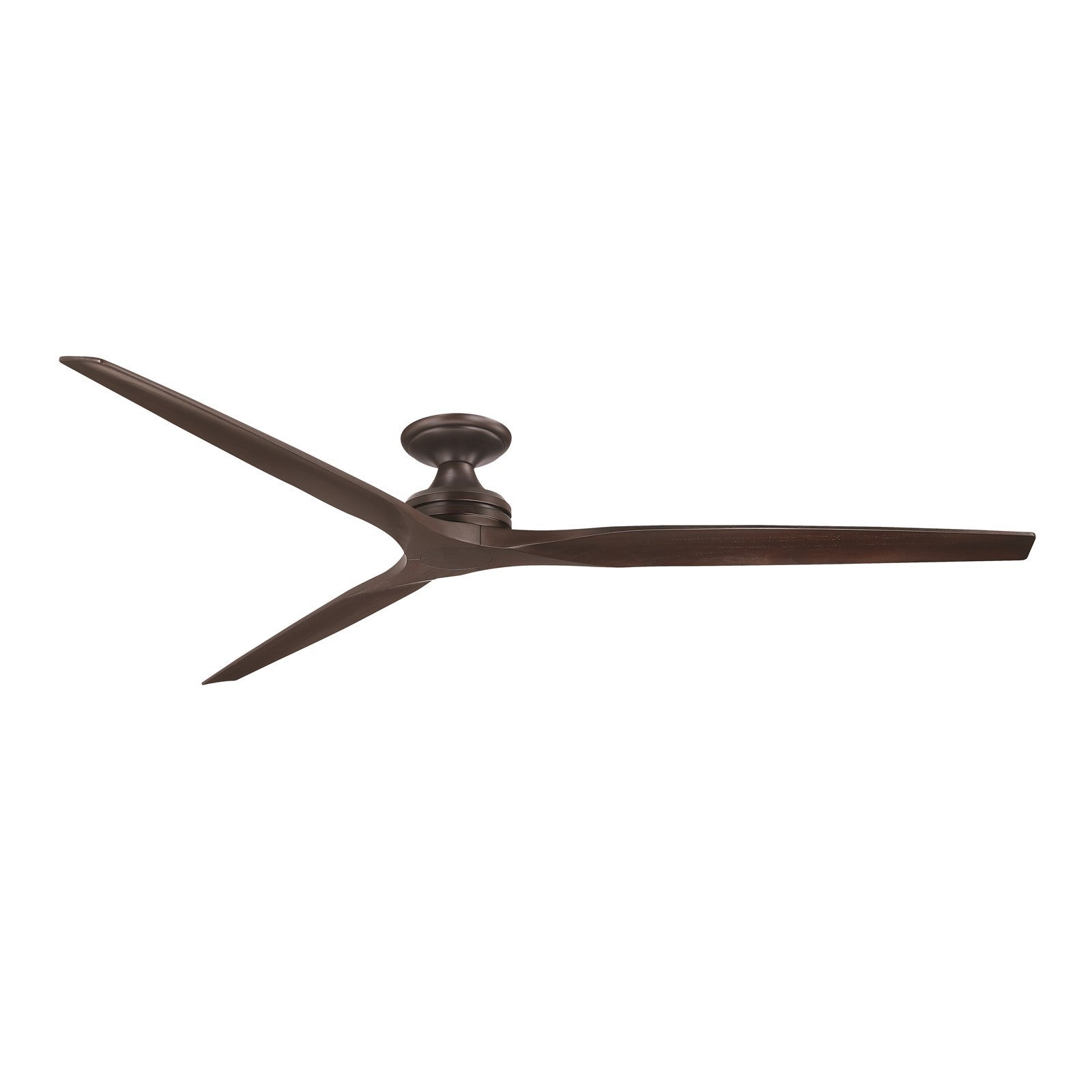 Fanimation Spitfire DC Custom 84in Flush Ceiling Fan | Dark Bronze and Dark Walnut Buttonwood Blades | Covered Patio | Model FPD6721BDZ-84DWA-F