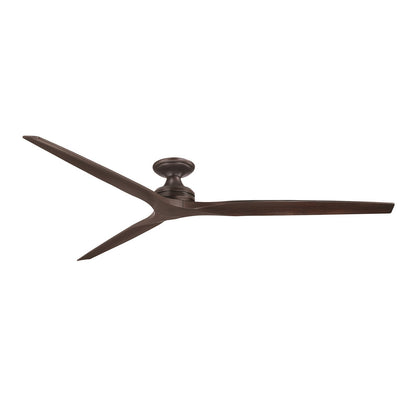 Fanimation Spitfire DC Custom 84in Flush Ceiling Fan | Dark Bronze and Dark Walnut Buttonwood Blades | Covered Patio | Model FPD6721BDZ-84DWA-F