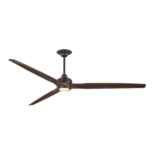 Fanimation Spitfire DC Custom 84in Downrod Ceiling Fan | Dark Bronze and Dark Walnut Buttonwood Blades | Covered Patio | Model FPD6721BDZ-84DWA-LK
