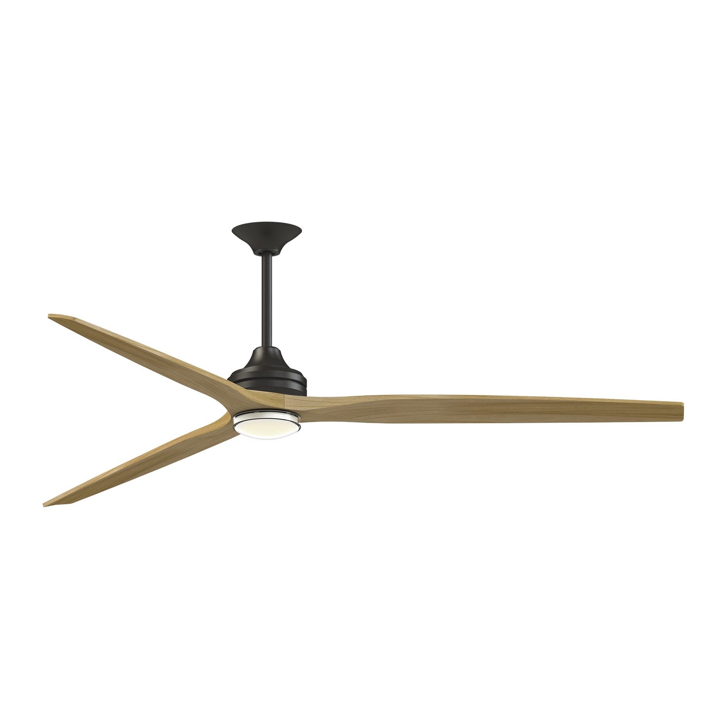 Fanimation Spitfire 84in 1-Light Smart Ceiling Fan | Dark Bronze and Natural Buttonwood Blades | Covered Patio & Great | Model FPD6721BDZ-84N-DWLK