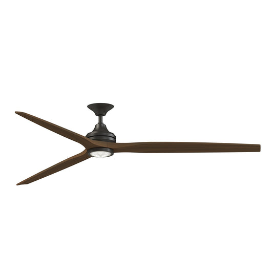 Fanimation Spitfire DC Custom 84in Ceiling Fan with LED Light | Dark Bronze and Whiskey Wood | Covered Patio & Living Room | Model FPD6721BDZ-84WK-LK