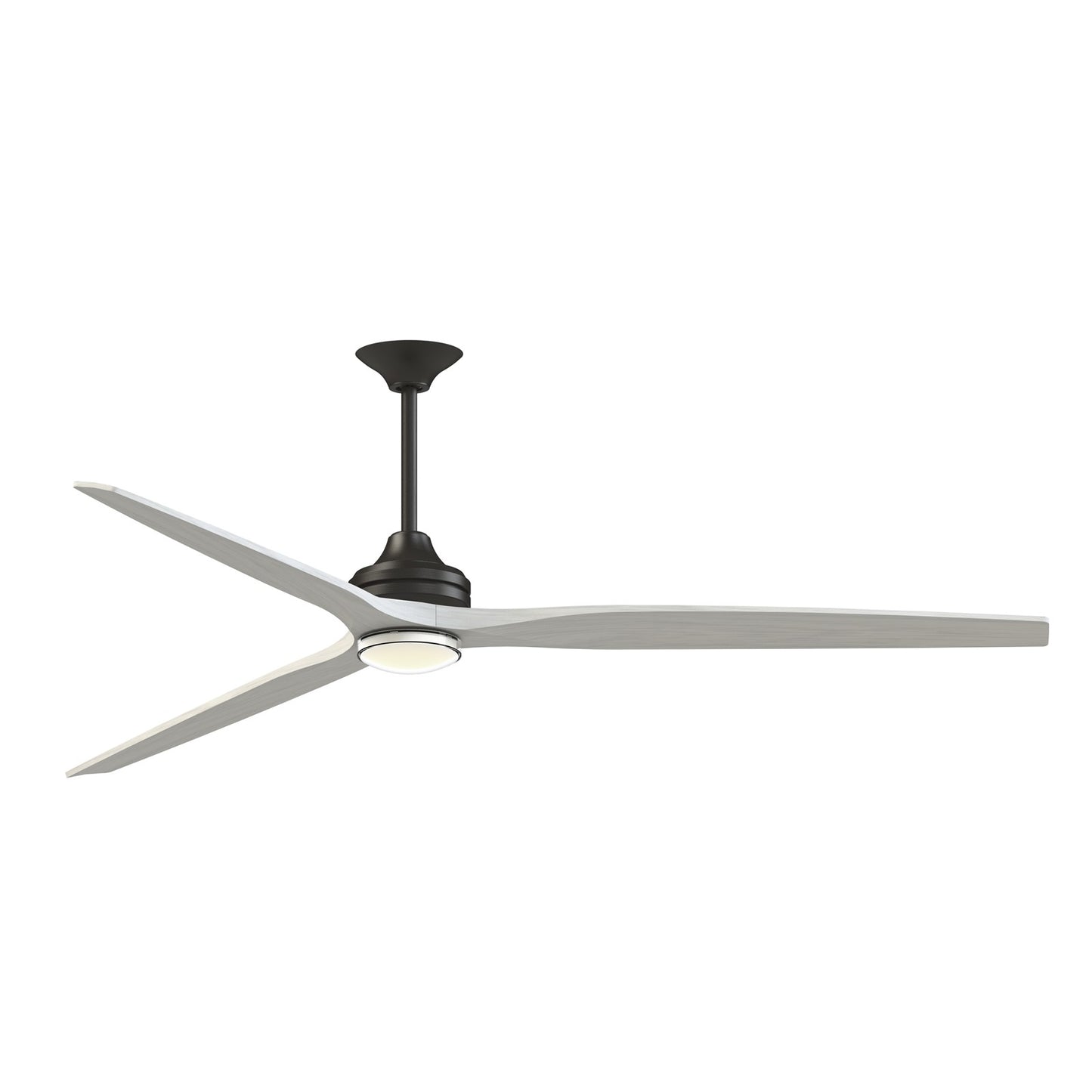 Fanimation Spitfire DC Custom 84in 1-Light Ceiling Fan | Dark Bronze and White Washed Buttonwood | Covered Patio | Model FPD6721BDZ-84WW-DWLK