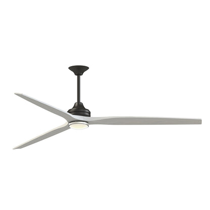 Fanimation Spitfire DC Custom 84in 1-Light Ceiling Fan | Dark Bronze and White Washed Buttonwood | Covered Patio | Model FPD6721BDZ-84WW-DWLK