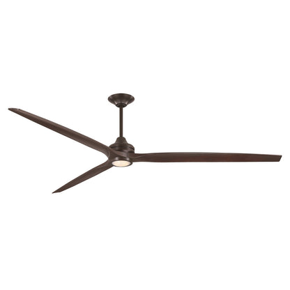 Fanimation Spitfire DC Custom 96in Downrod Smart Ceiling Fan | Dark Bronze and Dark Walnut | Covered Patio & Great Room | Model FPD6721BDZ-96DWA-LK