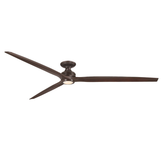 Fanimation Spitfire DC Custom 96in Flush Smart Ceiling Fan | Dark Bronze and Dark Walnut | Covered Patio & Great Room | Model FPD6721BDZ-96DWALKF