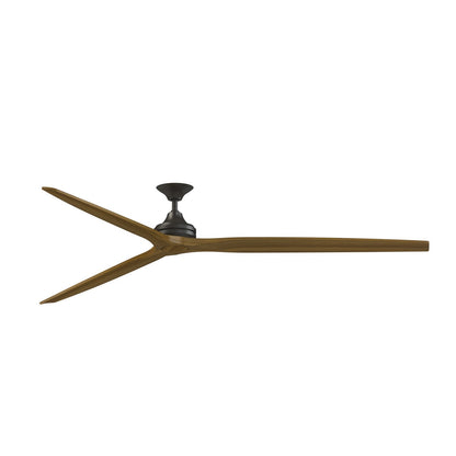 Fanimation Spitfire DC Custom 96in 3-Blade Ceiling Fan | Dark Bronze and Koa Wood | Covered Patio & Great Room | Model FPD6721BDZ-96K