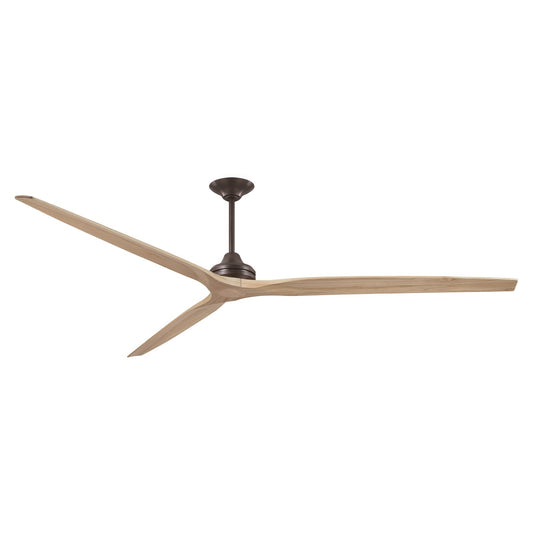 Fanimation Spitfire 96in Ceiling Fan | Dark Bronze and Natural Buttonwood Blades | Covered Patio & Great Room | Model FPD6721BDZ-96N