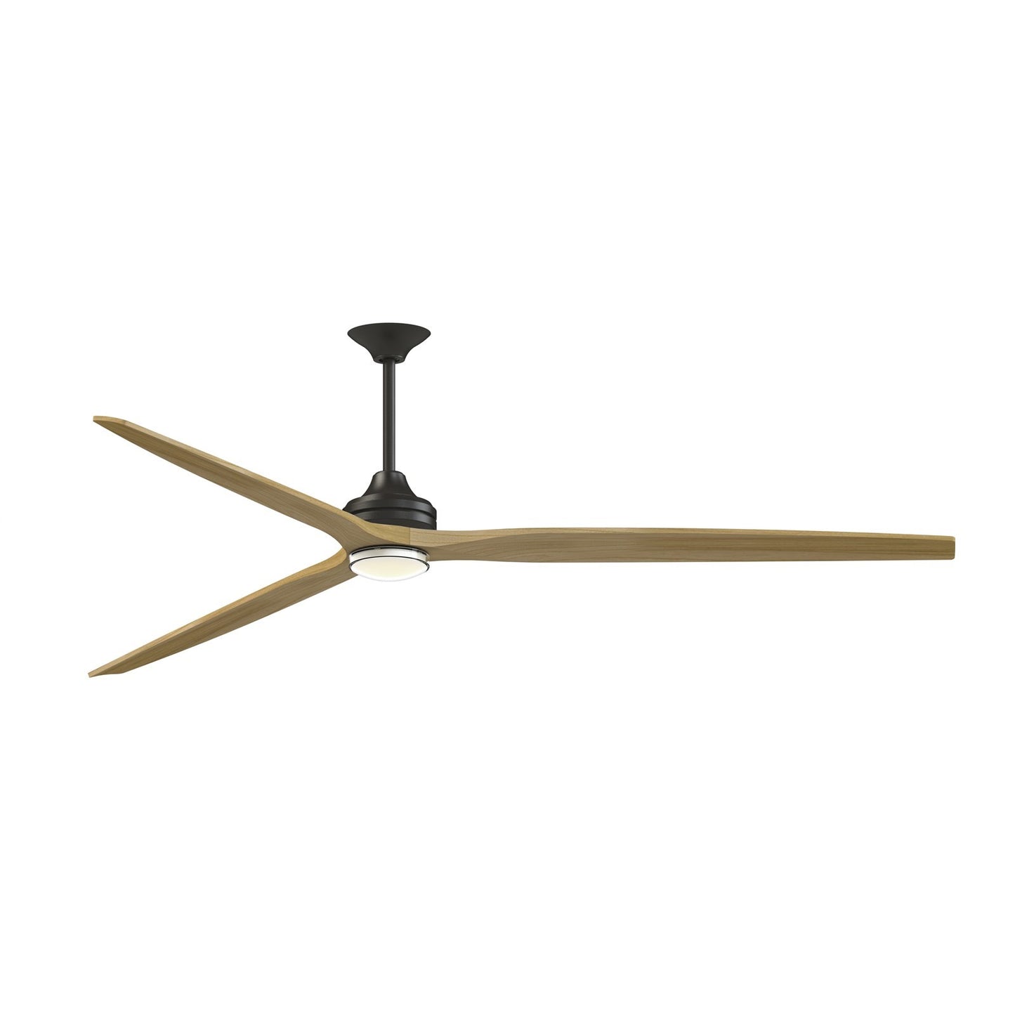 Fanimation Spitfire 96in 3-Light Ceiling Fan | Dark Bronze and Natural Buttonwood Blades | Covered Patio & Great Room | Model FPD6721BDZ-96N-DWLK