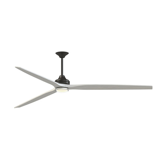 Fanimation Spitfire DC Custom 96in 1-Light Ceiling Fan | Dark Bronze and White Washed Buttonwood | Covered Patio | Model FPD6721BDZ-96WW-DWLK