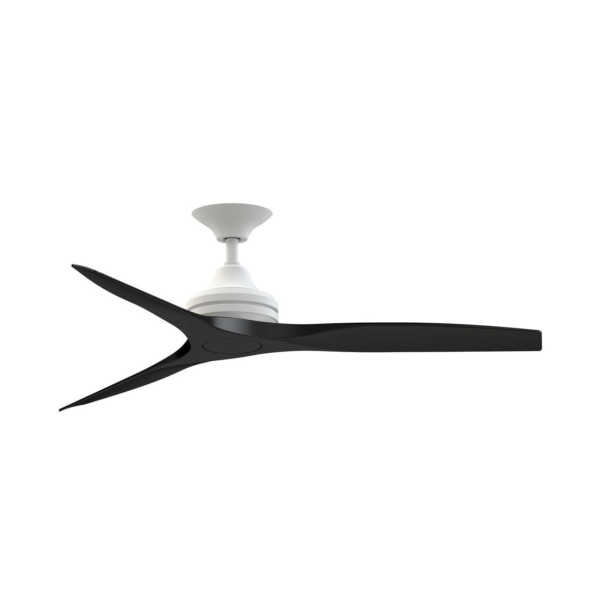 Fanimation Spitfire DC Custom 54in Ceiling Fan | Matte White and Black Buttonwood | Covered Patio & Indoor | Model FPD6721BMW-54BL