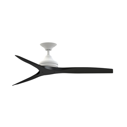 Fanimation Spitfire DC Custom 54in Ceiling Fan | Matte White and Black Buttonwood | Covered Patio & Indoor | Model FPD6721BMW-54BL