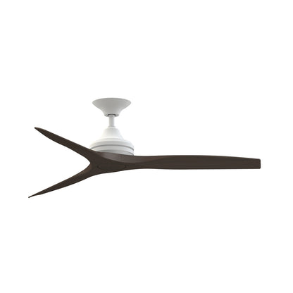 Fanimation Spitfire 54in 3-Blade Smart Ceiling Fan | Matte White and Dark Walnut | Covered Patio & Bedroom | Model FPD6721BMW-54DWA