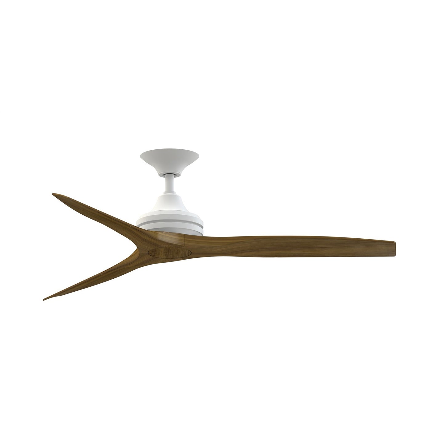 Fanimation Spitfire 54in Smart Ceiling Fan | Matte White and Koa Wood | Covered Patio & Living Room | 54 x 54 x 19.69 in | Model FPD6721BMW-54K