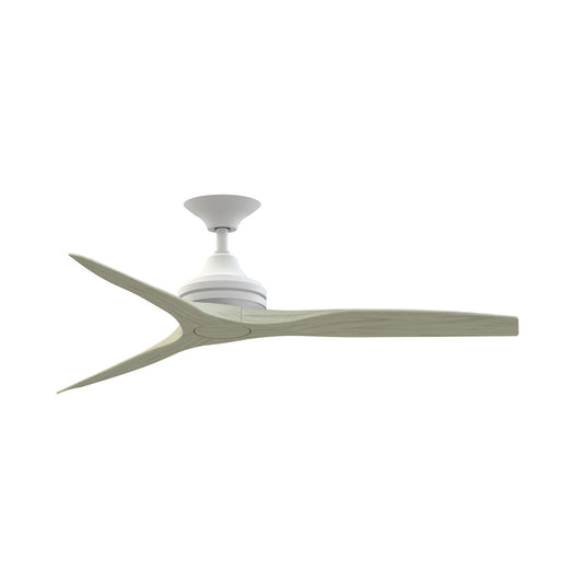Fanimation Spitfire 54in 3-Light Ceiling Fan | Matte White and Light Oak Buttonwood Blades | Covered Patio & Living Room | Model FPD6721BMW-54LO