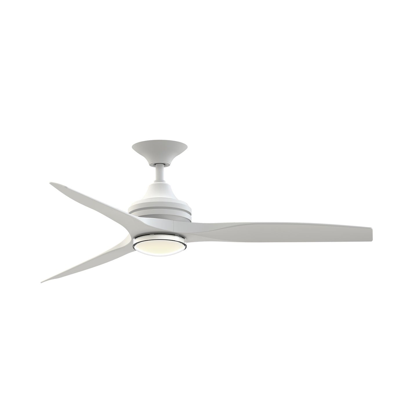 Fanimation Spitfire DC Custom 54in 1-Light Ceiling Fan | Matte White and Clear Glass | Covered Patio & Sunroom | Model FPD6721BMW-54MW-DWLK