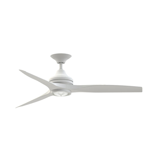 Fanimation Spitfire DC Custom 54in 1-Light Ceiling Fan | Matte White and Fresnel/Frosted Glass | Covered Patio & Sunroom | Model FPD6721BMW-54MW-LK