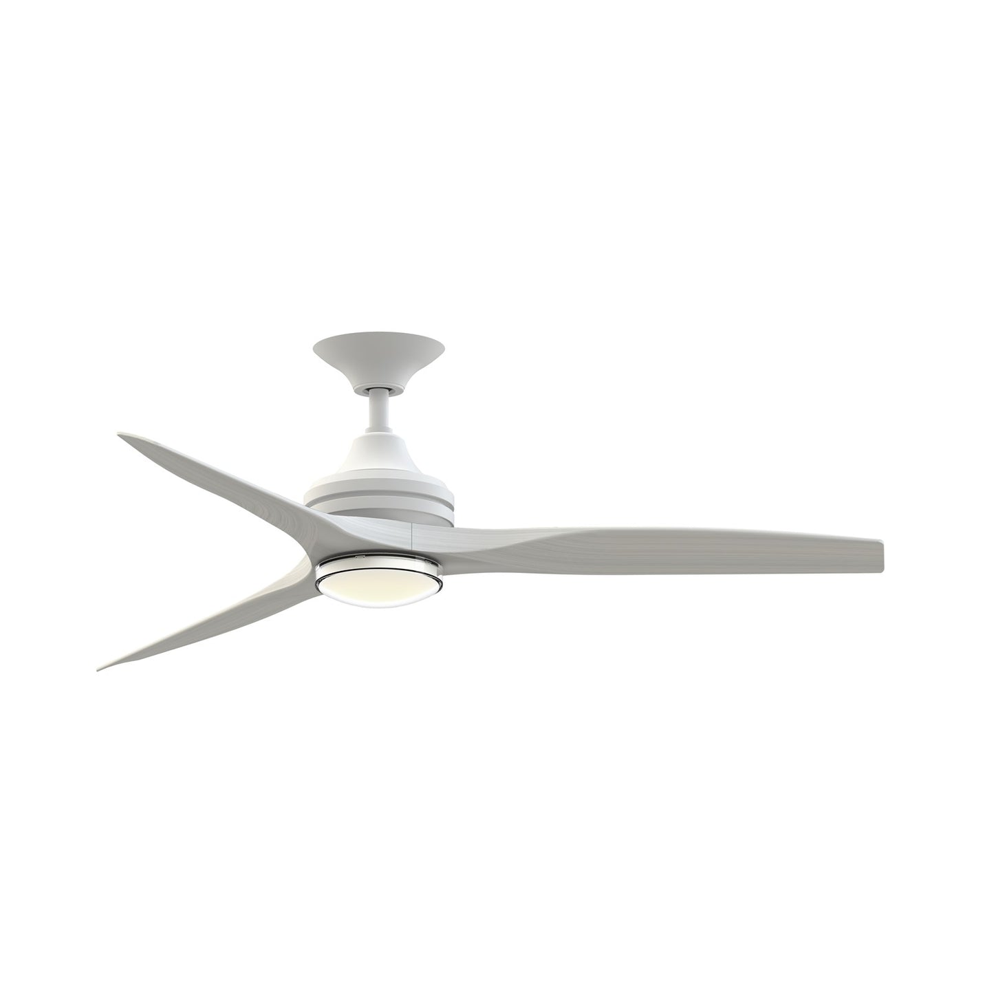 Fanimation Spitfire 54in 1-Light Ceiling Fan | Matte White and Washed White | Covered Patio & Bedroom | 54 x 54 x 22 in | Model FPD6721BMW-54WW-DWLK