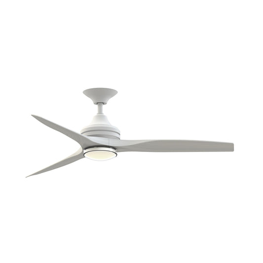 Fanimation Spitfire 54in 1-Light Ceiling Fan | Matte White and Washed White | Covered Patio & Bedroom | 54 x 54 x 22 in | Model FPD6721BMW-54WW-DWLK