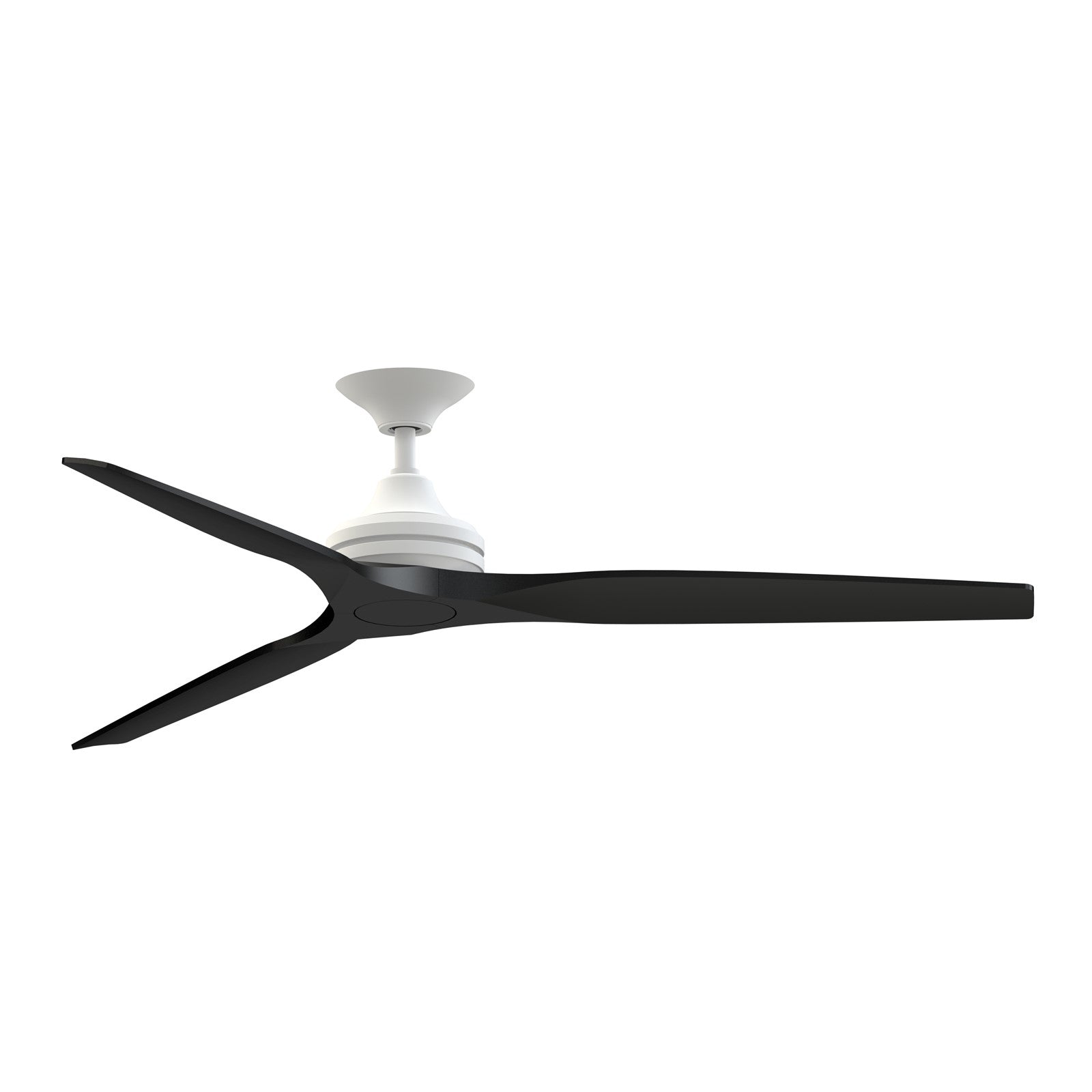 Fanimation Spitfire DC Custom 64in Smart Ceiling Fan | Matte White and Black Buttonwood | Covered Patio & Great Room | Model FPD6721BMW-64BL