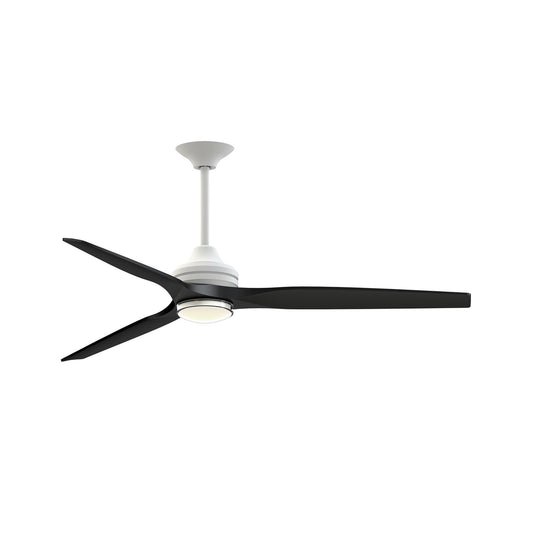 Fanimation Spitfire DC Custom 64in 1-Light Ceiling Fan | Matte White and Clear Glass | Covered Patio & Living Room | Model FPD6721BMW-64BL-DWLK