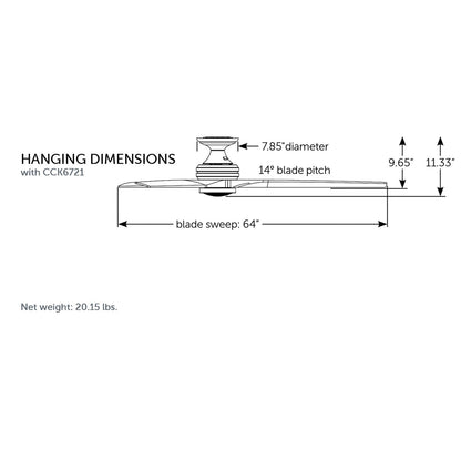 Fanimation Spitfire DC Custom 64in Flush Ceiling Fan with LED | Matte White and Dark Walnut | Covered Patio & Bedroom | Model FPD6721BMW-64DWALKF