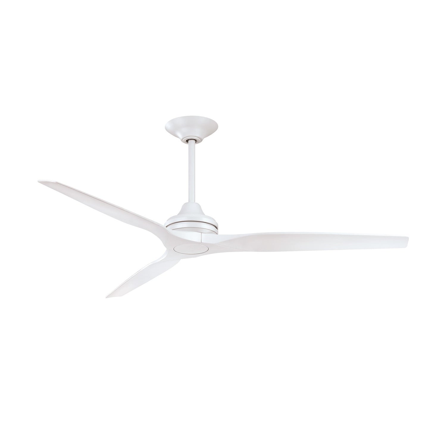 Fanimation Spitfire 64in Downrod Smart Ceiling Fan | Matte White and Matte White Blades | Covered Patio & Bedroom | Model FPD6721BMW-64MW