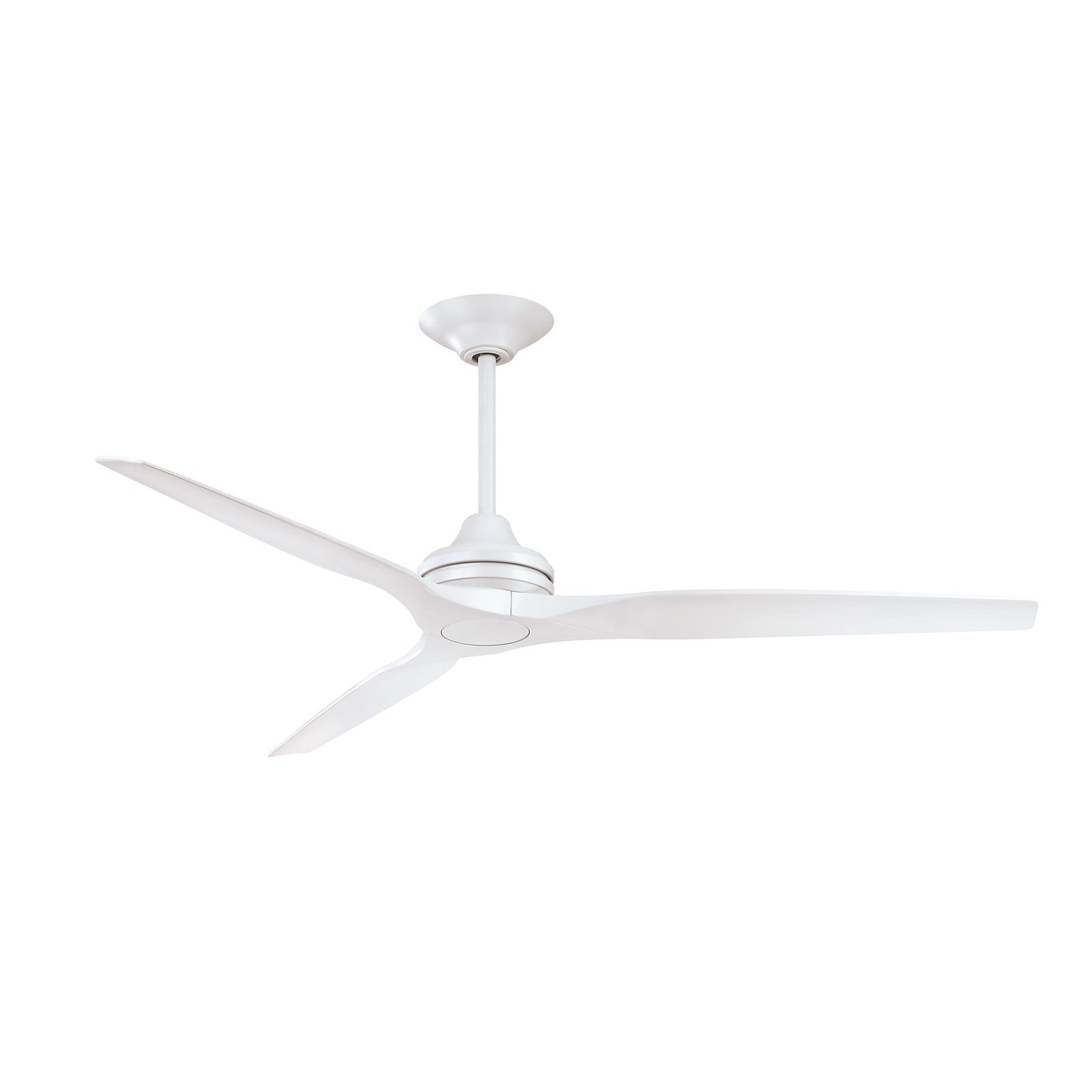 Fanimation Spitfire 64in Downrod Smart Ceiling Fan | Matte White and Matte White Blades | Covered Patio & Bedroom | Model FPD6721BMW-64MW