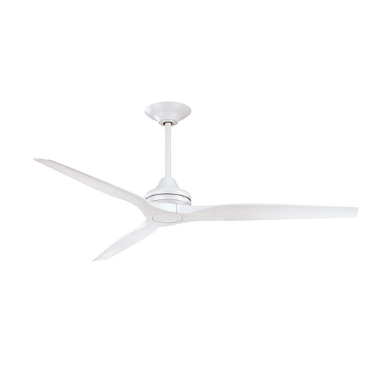 Fanimation Spitfire 64in Downrod Smart Ceiling Fan | Matte White and Matte White Blades | Covered Patio & Bedroom | Model FPD6721BMW-64MW