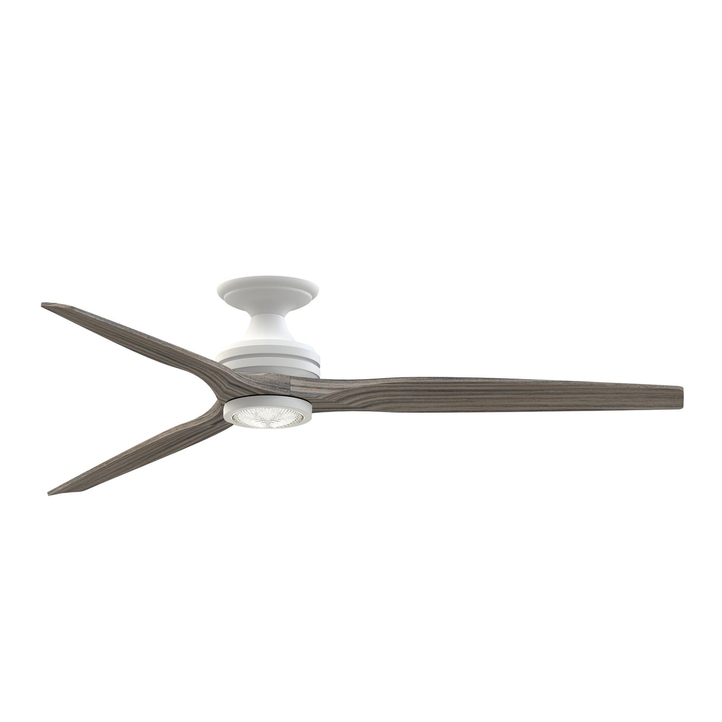 Fanimation Spitfire 64in 1-Light Smart Ceiling Fan | Matte White and Weathered Wood | Covered Patio & Living Room | Model FPD6721BMW-64WE-LK-F