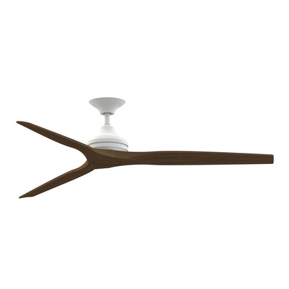 Fanimation Spitfire 64in Smart Ceiling Fan | Matte White and Whiskey Wood | Covered Patio & Living Room | 64 x 64 x 19.69 in | Model FPD6721BMW-64WK