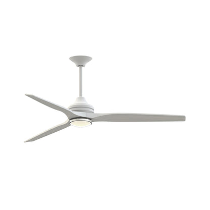 Fanimation Spitfire DC Custom 64in Smart Ceiling Fan | Matte White with White Washed Buttonwood Blades | Covered Patio | Model FPD6721BMW-64WW-DWLK