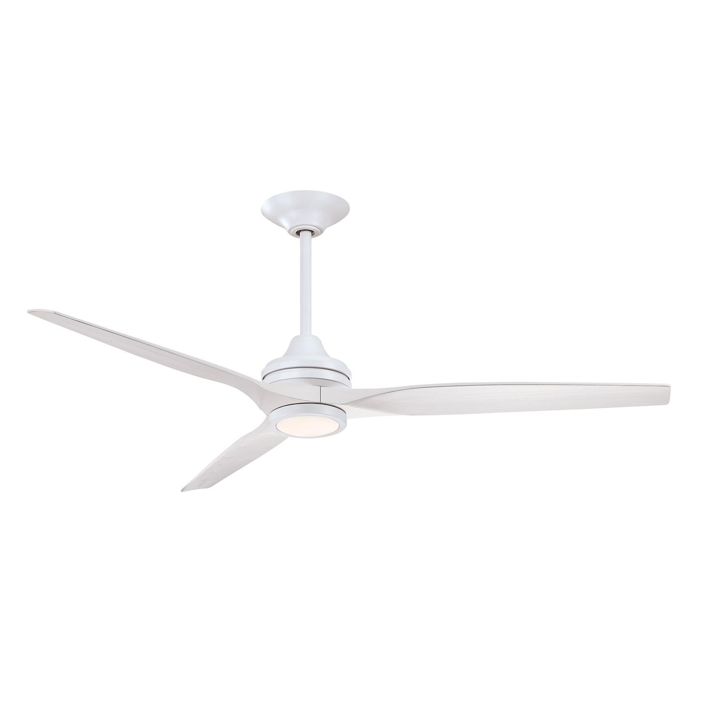 Fanimation Spitfire DC Custom 64in Smart Ceiling Fan | Matte White with White Washed Buttonwood Blades | Covered Patio | Model FPD6721BMW-64WW-LK