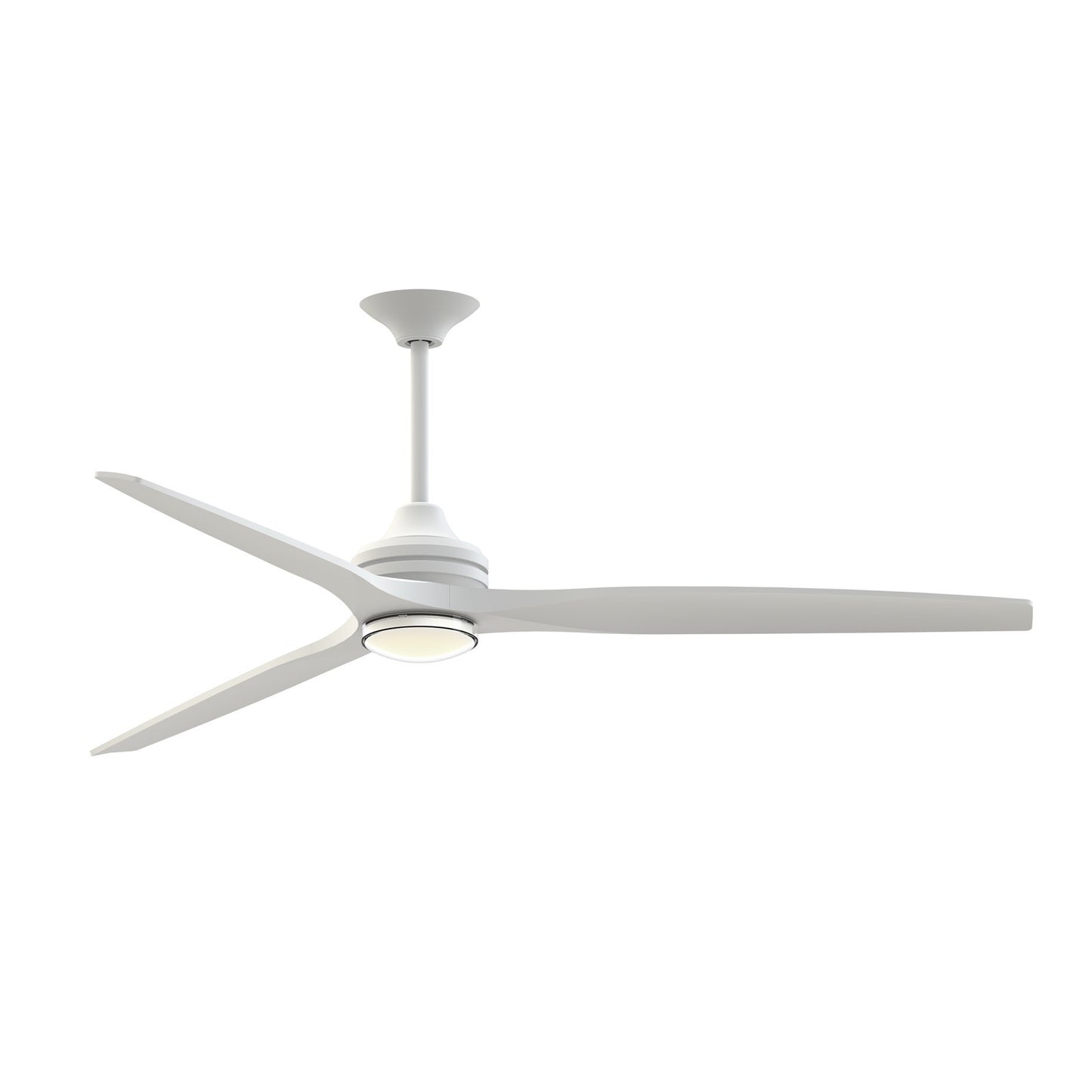 Fanimation Spitfire DC 72in 1-Light Ceiling Fan | Matte White and Clear Glass | Covered Patio & Living Room | Model FPD6721BMW-72MW-DWLK