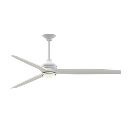 Fanimation Spitfire DC 72in 1-Light Ceiling Fan | Matte White and Clear Glass | Covered Patio & Living Room | Model FPD6721BMW-72MW-DWLK