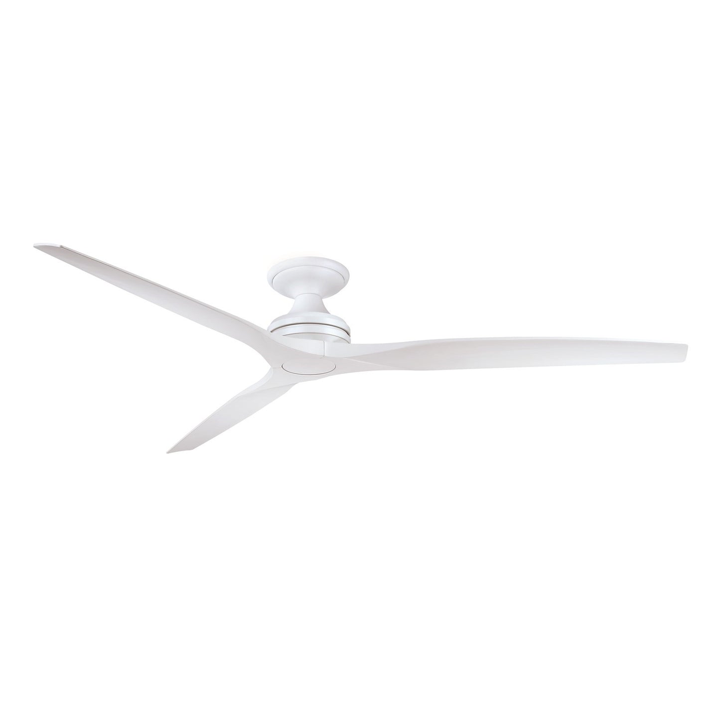 Fanimation Spitfire DC 72in Flush Ceiling Fan | Matte White and Buttonwood Blades | Covered Patio & Living Room | Model FPD6721BMW-72MW-F
