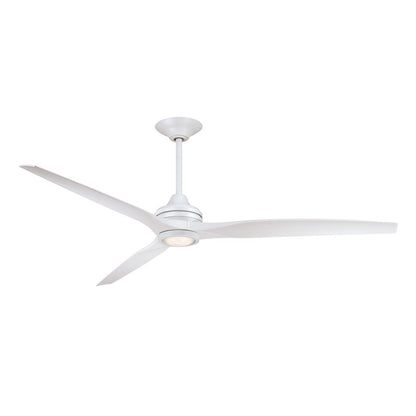 Fanimation Spitfire DC 72in 1-Light Ceiling Fan | Matte White and Fresnel Frosted Glass | Covered Patio & Living Room | Model FPD6721BMW-72MW-LK
