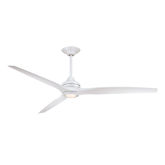 Fanimation Spitfire DC 72in 1-Light Ceiling Fan | Matte White and Fresnel Frosted Glass | Covered Patio & Living Room | Model FPD6721BMW-72MW-LK