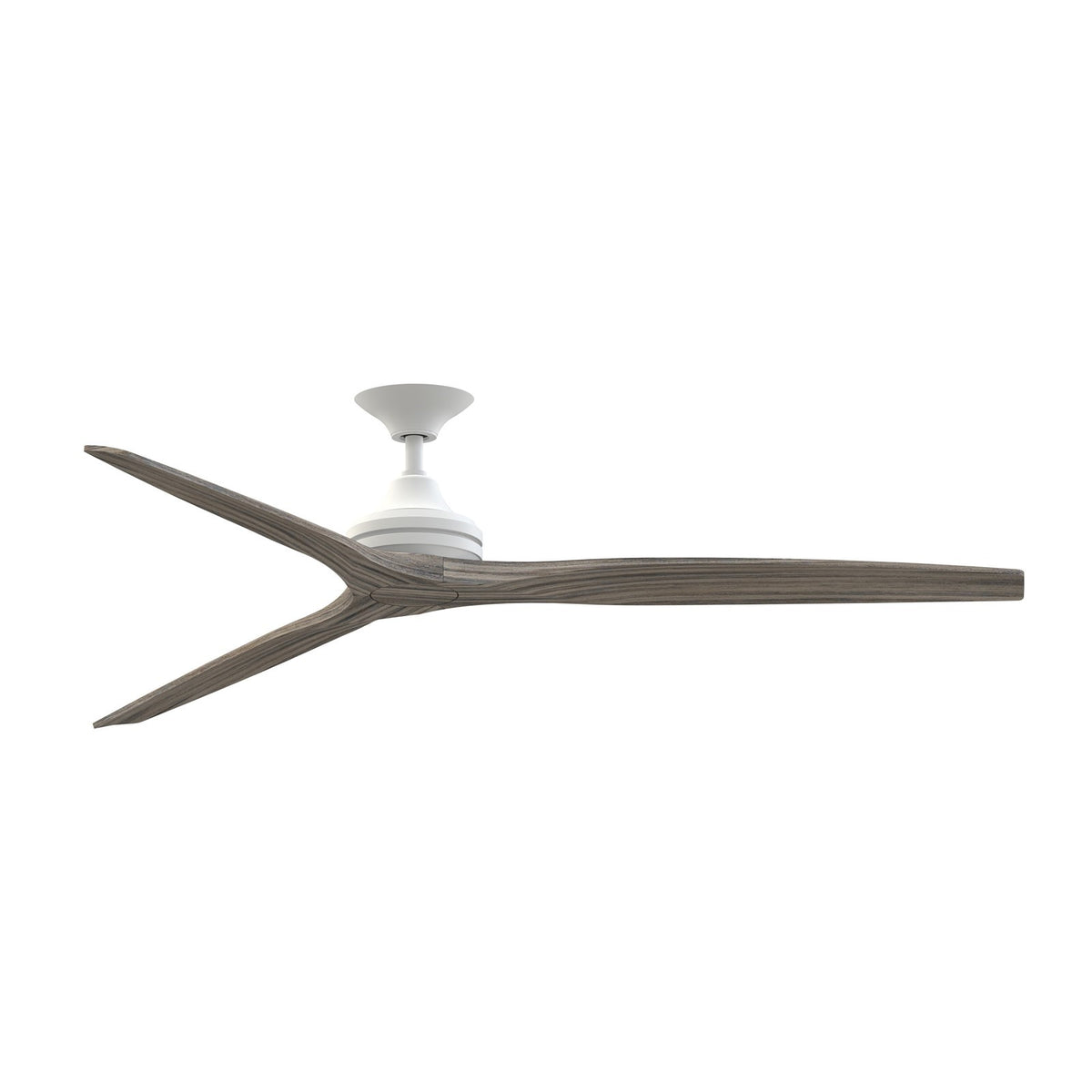 Fanimation Spitfire DC Custom 72in Smart Ceiling Fan | Matte White and Weathered Wood Buttonwood Blades | Covered Patio | Model FPD6721BMW-72WE