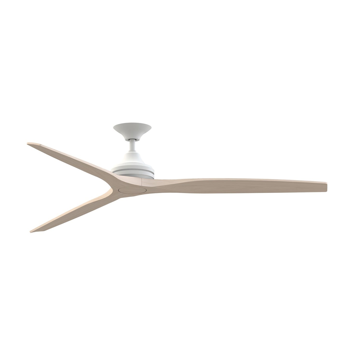 Fanimation Spitfire DC Custom 72in Ceiling Fan | Matte White and White Washed Buttonwood Blades | Covered Patio & Great Room | Model FPD6721BMW-72WW